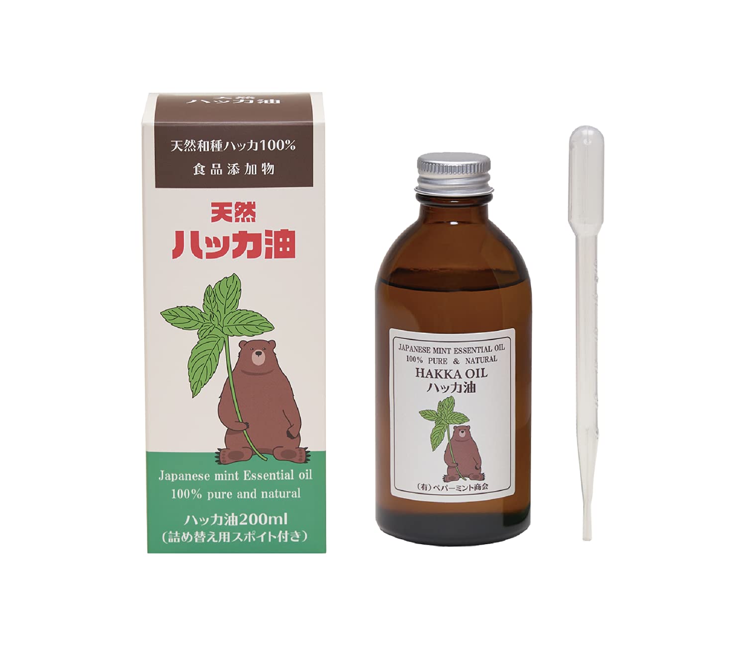 

Peppermint Shokai Made in Natural Peppermint Oil 200ml refill [Food Additive, Japan] (with dropper)