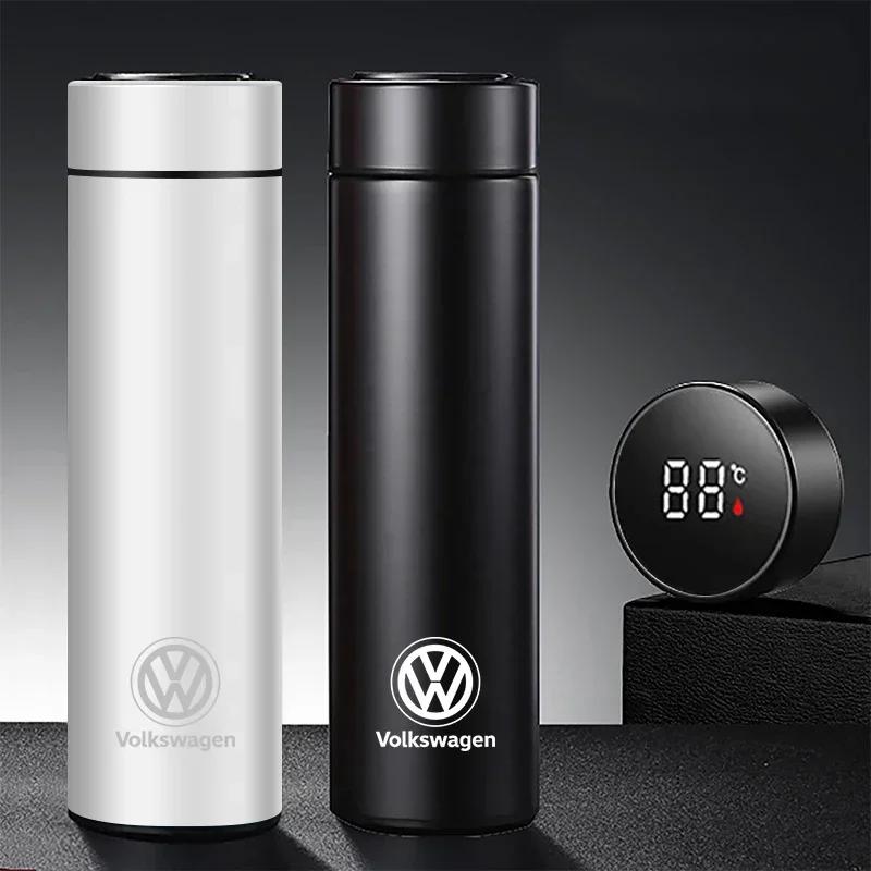 New Stainless Thermos Bottle LED Intelligent Temperature Measurement For Volkswagen Polo Golf Tiguan Passat Sharan Amarok T