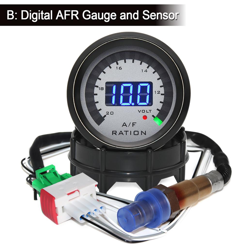 52mm Air Fuel Ratio Gauge Car Smoke Face AFR Gauge And Sensor 2 In 1 Can Be Paired With Narrowband O2 Oxygen Sensor Fit for 12V