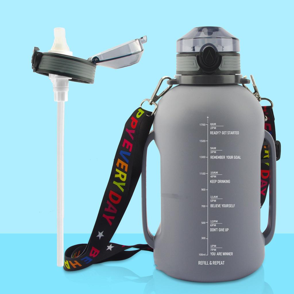 Collapsible Silicone Water Bottle, Large Capacity Leakproof Foldable Cup with Strap, BPA Free Portable Water Jug for Sports