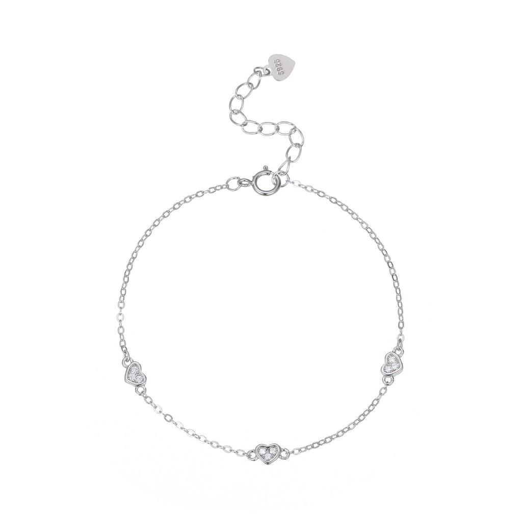 18k Gold Plated S925 Sterling Silver Heart Bracelet - Hollow, Exquisite, Versatile, Light Luxury Style.