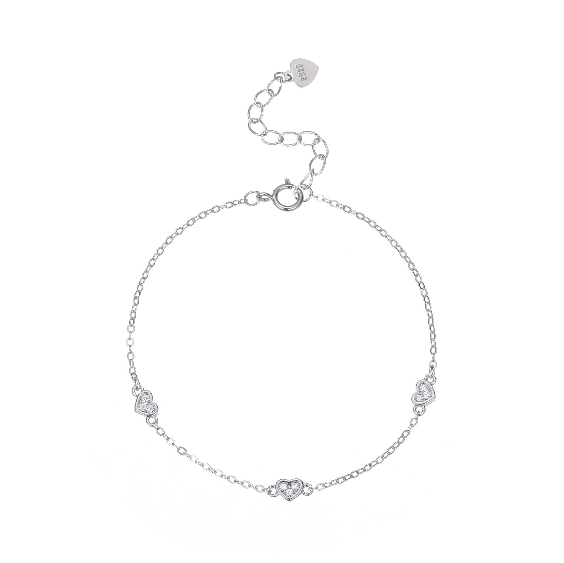 

S925 Sterling Silver 18K Heart Bracelet - Women s Versatile Layered Luxury Jewelry 925 Silver