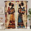 2 Pcs Retro Beauty Print Curtains,suitable for Bedroom,living Room Kitchen Decoration,home Decoration,window Decoration