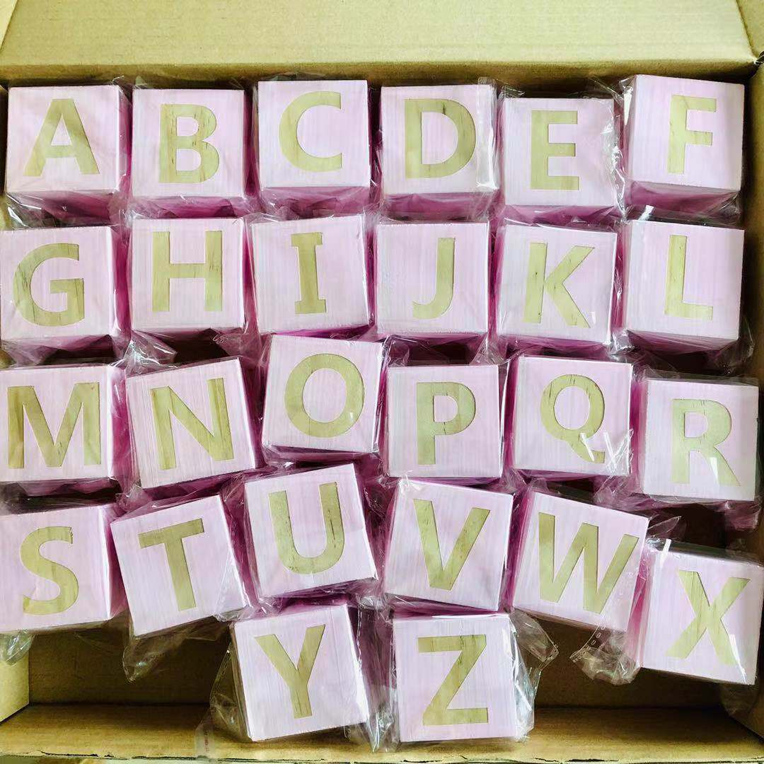 

Nordic Ornaments Solid Wood 26 English Letters Square Home Crafts Baby Teaching Ornaments Shooting Props