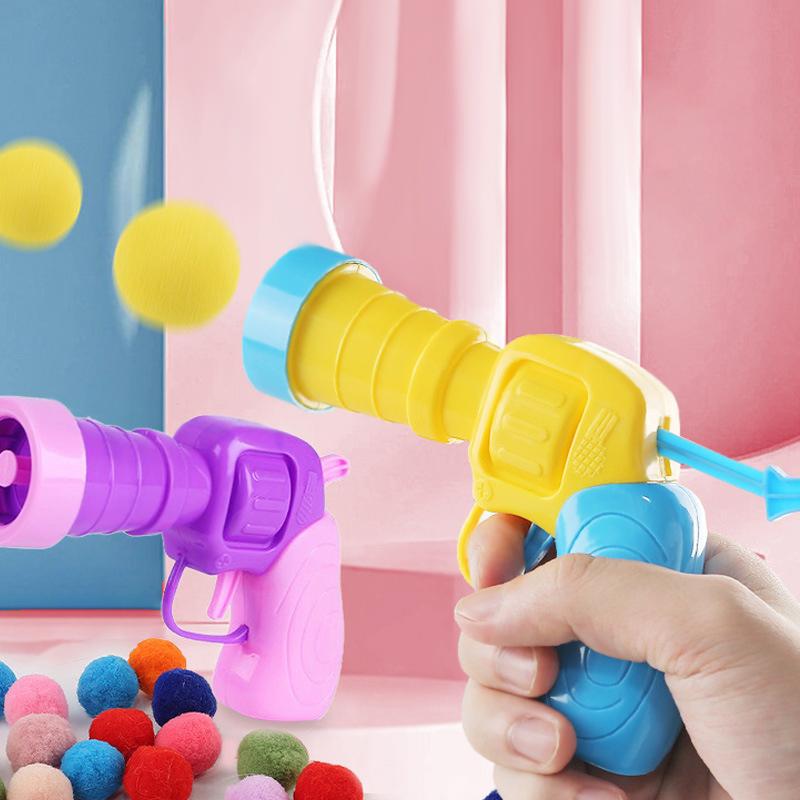 Cat Plush Interactive Launch Training Toy For Pet Kitten Creative Mini Shooting Gun Games Plush Ball Toys Pet Supplies