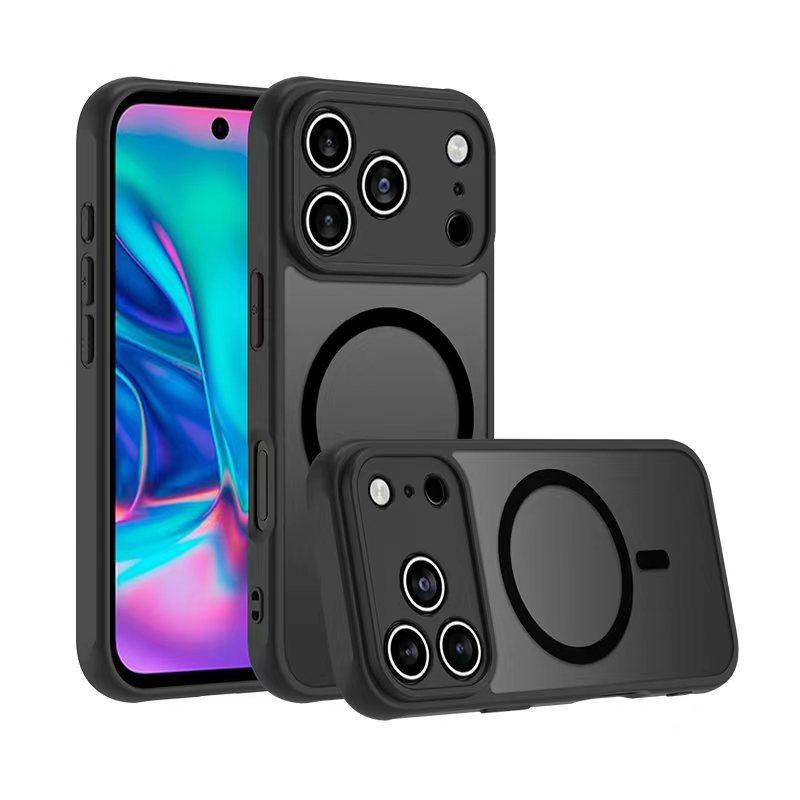 Applicable to iphone17 skin-sensitive magnetic mobile phone case Black Knight Apple 16ProMax matte anti-drop 15 protective case