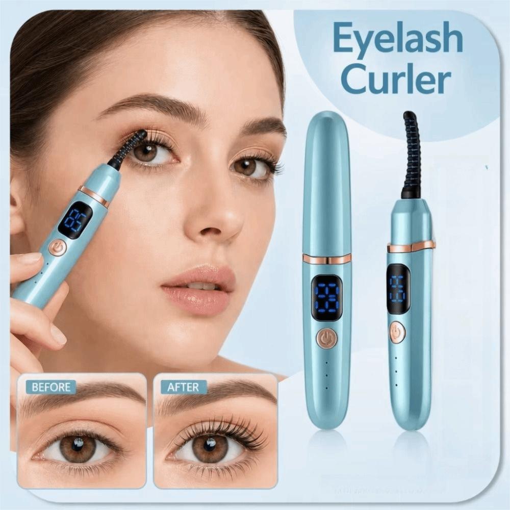 Long-Lasting Styling Heated Eyelash Clip LED Screen Portable Eyelash Curling Device For Women