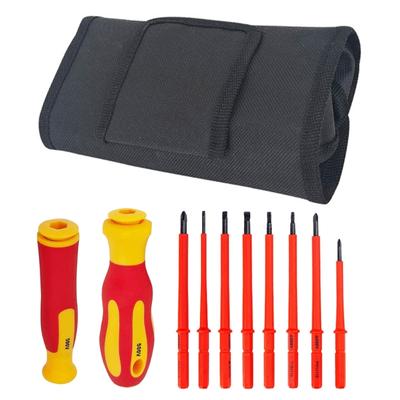 Set di Cacciaviti Isolati VDE Cacciavite da Elettricista Cacciavite Intercambiabile con Borsa Strumento Essenziale per la Casa e l'Uso