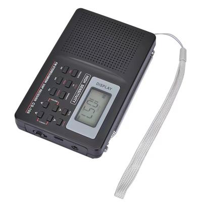 Portable Mini Radio FM/MW/SW Receiver Full Band Pocket Radio with Digital Clock Earphone FM Stereo Radio Receiver