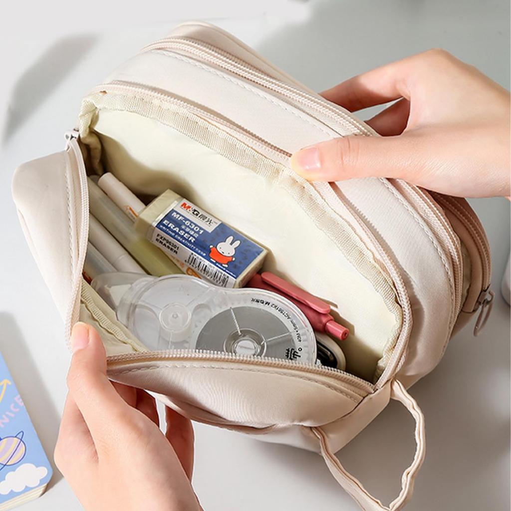 Transparent Pencil Case with Large Removable Mesh Pouch for Storage Bag for Desktop Storage Small Item Cute Handle, Capacity, Dividers, Stationery,