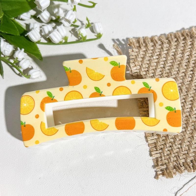 Uv-printed Square Gripper Sweet Fruit Print UpdoShark ClipHair Clip Hair Accessory