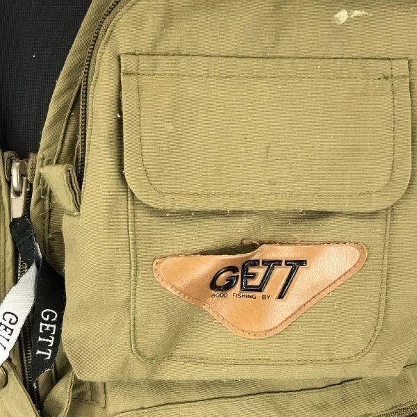 gett Multi-Pocket Fishing Vest/Men’s Size M/Khaki/Fishing Wear(USED)
