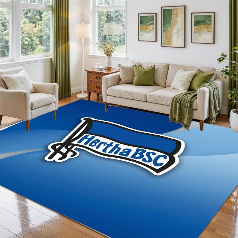 hertha bsc FC Design Crystal Velvet Rug Soft Decorative Mat for Bedroom Entrance