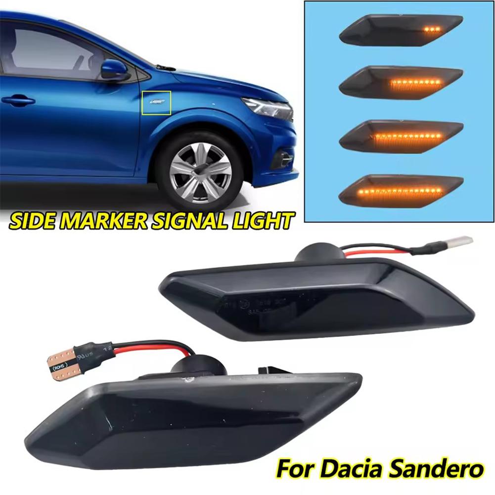 2pcs Side Turning Indicators High Quality Led Dynamic Side Turn Signal Marker Sequential Light For Sandero Stepway M K3 202 C9h6