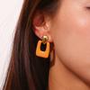 MamacitaSlay Geometric Oval Colored Enamel Rectangle Drop Stainless Steel Earrings 2025 Trend Daily Jewellery Woman Accesories