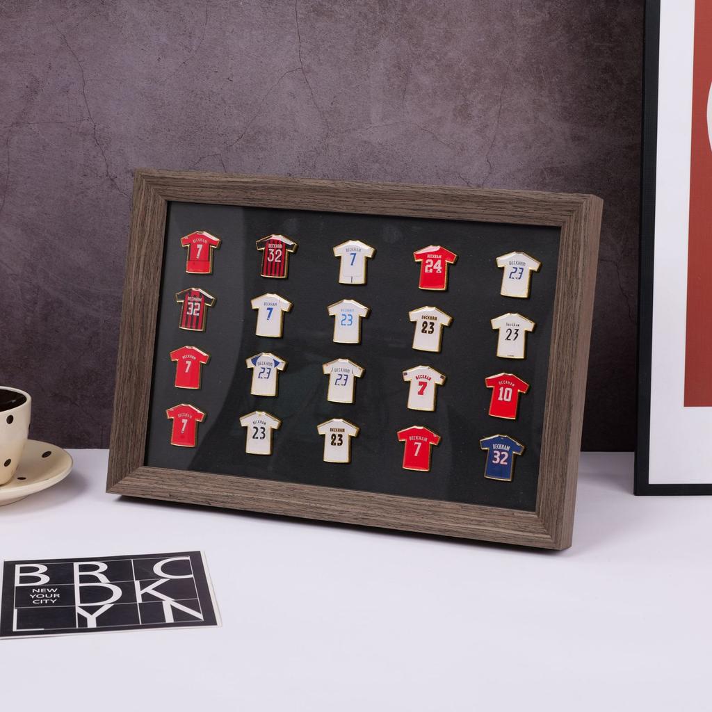 Fußballstar Trikot Abzeichen Fotorahmen, Geburtstagsgeschenk für Freund Ehemann, Tischdekoration Andenken