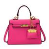 Simple Solid Color Women's Shoulder Bag, New Messenger Bag with Pendant, Women's High-end Handbag.