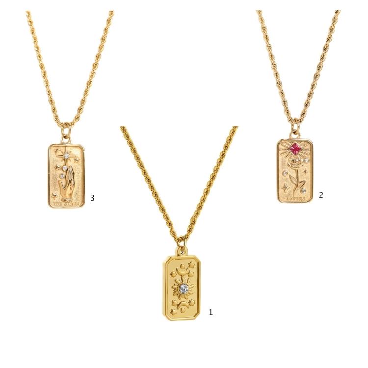 Elegante Tarotkarten-Anhänger-Halskette Einzigartiger Halsschmuck für Alltag und Dates