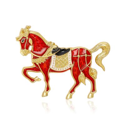 Enamel Horse Brooch for Women Animal Lapel Pins Party Accessories Valentine's Day Gifts