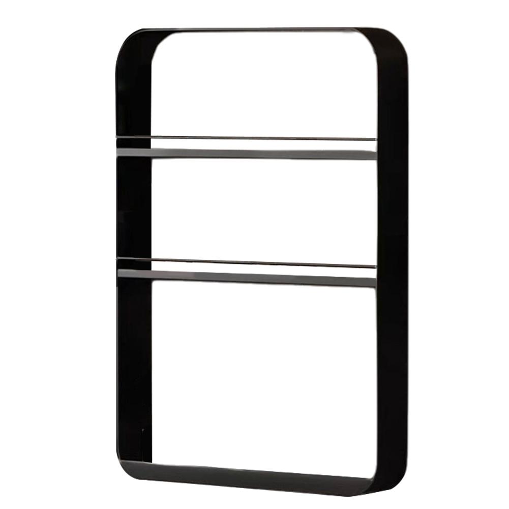 

Настенная полка для ванной комнаты без сверления, 2 уровня, полка для хранения косметики, кухонные полки для бутылок с приправами, органайзер для шкафа чёрный