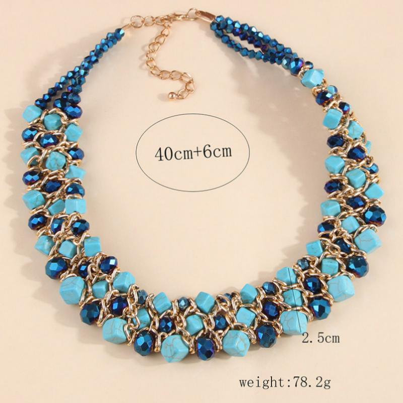 Ethnic Glasses Mixed Choker Necklace Women Multilayer Jewelry Accessories