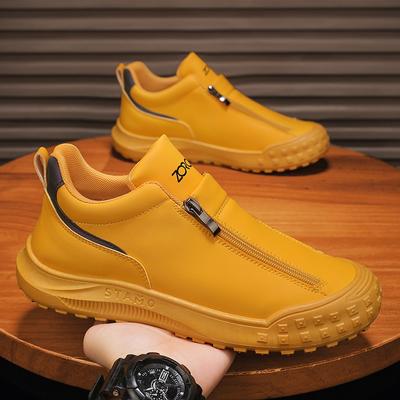 Designer Leather Men's Casual Shoes Luxury Comfort Running Sneakers Outdoor Lightweight Men Ankle Boots Anti Slip Walking Shoes