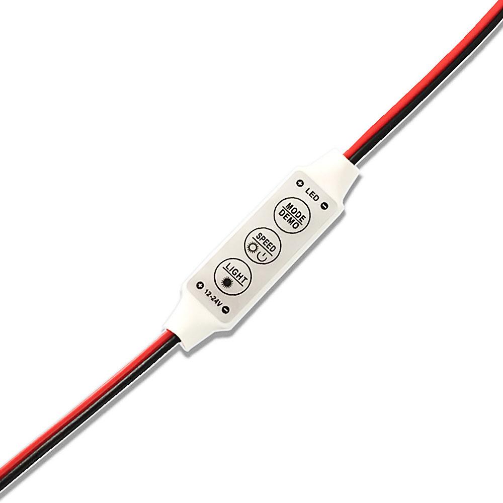 LED Single Color Mini Controller with Dimmer for 12-24V Light Strips