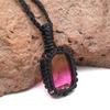 Macrame Necklace Handmade Tourmaline Natural Bohemian Quartz Thread Pendant