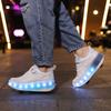 Boys Lights Sports Shoes Rubbing Shoes Charging /Disassembling Tow Wheels Slide Shoes LED Kids Glowing Sneakers