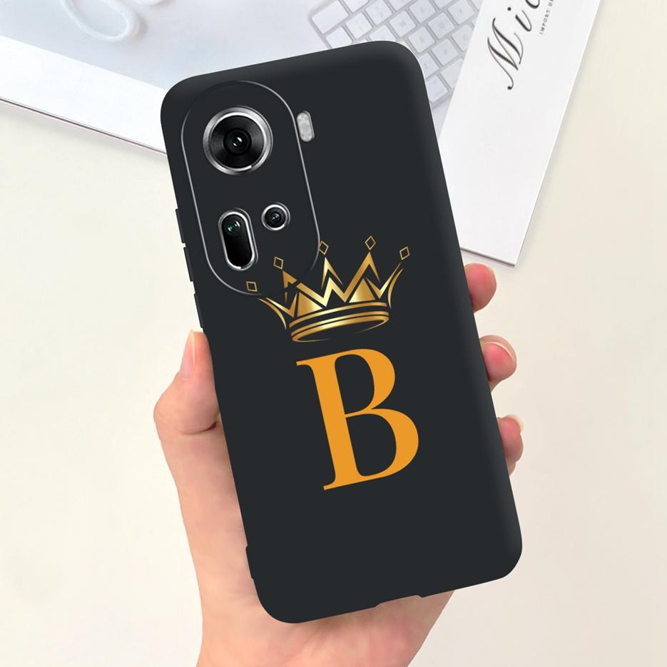 Für Oppo Reno 11 5G Hülle Reno11 F Niedliche Kronen Buchstaben Abdeckung Weiche Silikon Handyhülle Für Oppo Reno11 Pro Reno 11F Rückseite Taschen