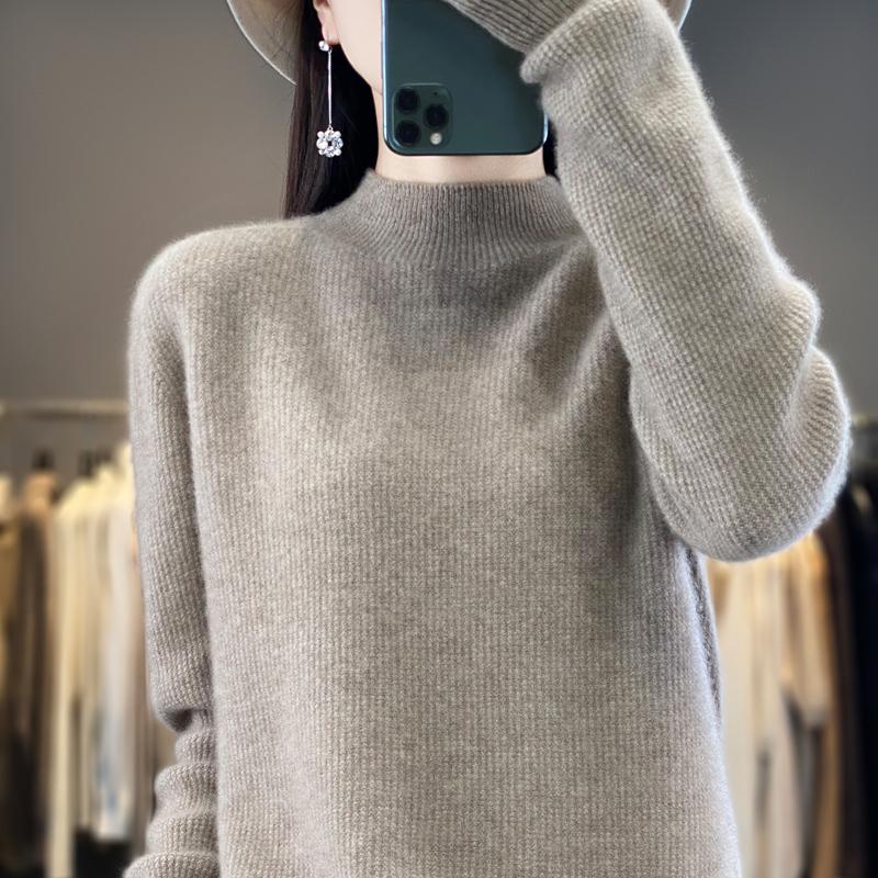 

Женский кашемировый свитер Qinghe кашемир 30% кашемир 70% шерсть осенне-зимний кашемировый пуловер мягкий и теплый XXL коричневый