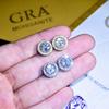 Women's 2 Carat Round Moissanite Stud Earrings D Color Full Diamond Classic Style