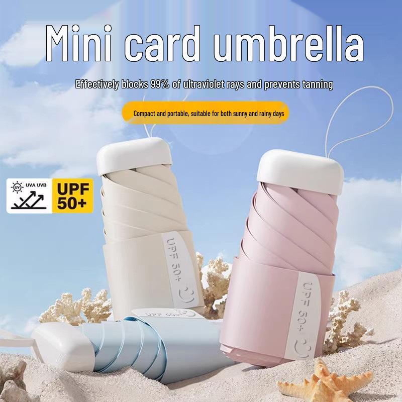Compact Dual-Use UPF Anti-UV Magic Strap Card Umbrella
