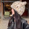 Leopard Print Bucket Hat with Bear Ears - Fashionable and Thickened for Autumn and Winter