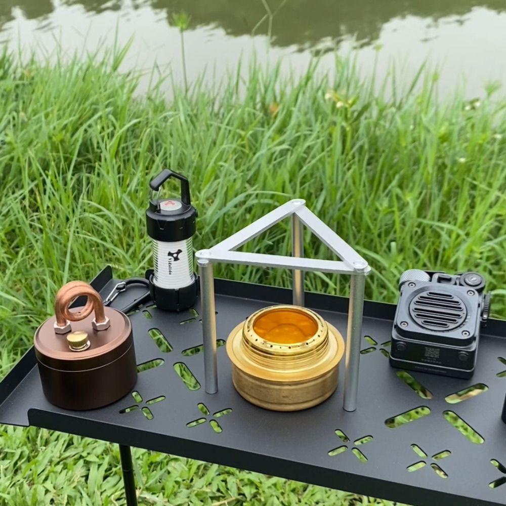 Portable Triangle Pot Holder Folding Campfire Tripod Outdoor BBQ Triangular Bracket Multifunctional Detachable Grill Pot Rack