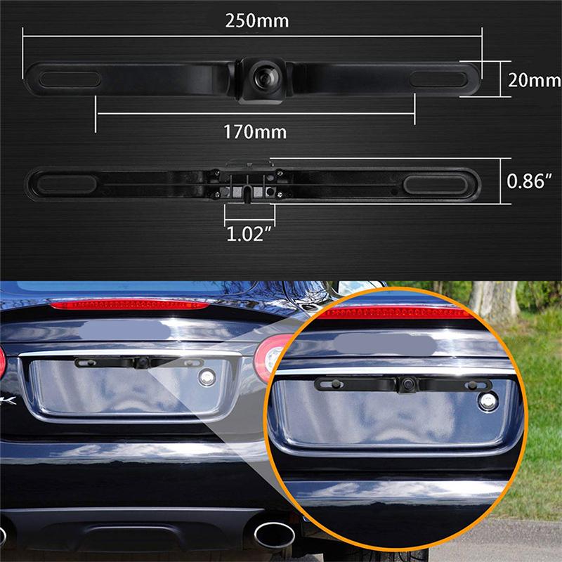 HD 720P WiFi Rear View Car Camera License Plate Frame IP67 Waterproof Night Vision 170 Degree Car Rear Reversing Parking Camera