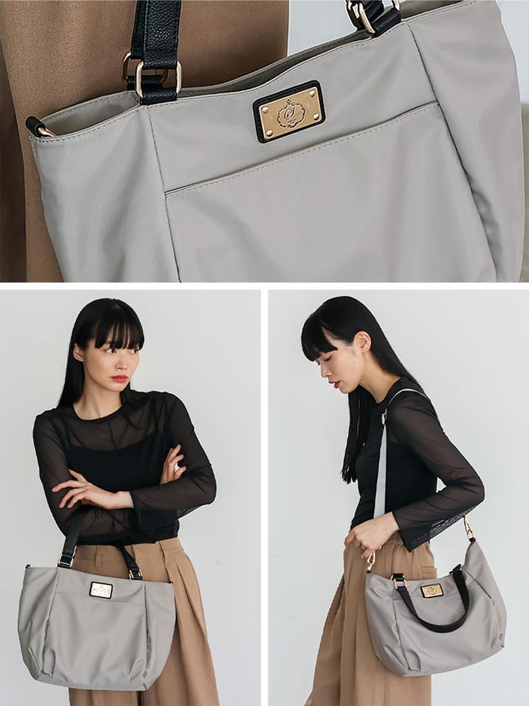 VITAFELICE Nylon Tote Bag Women's 2-Way (NSB-30284Z) (Light Gray)