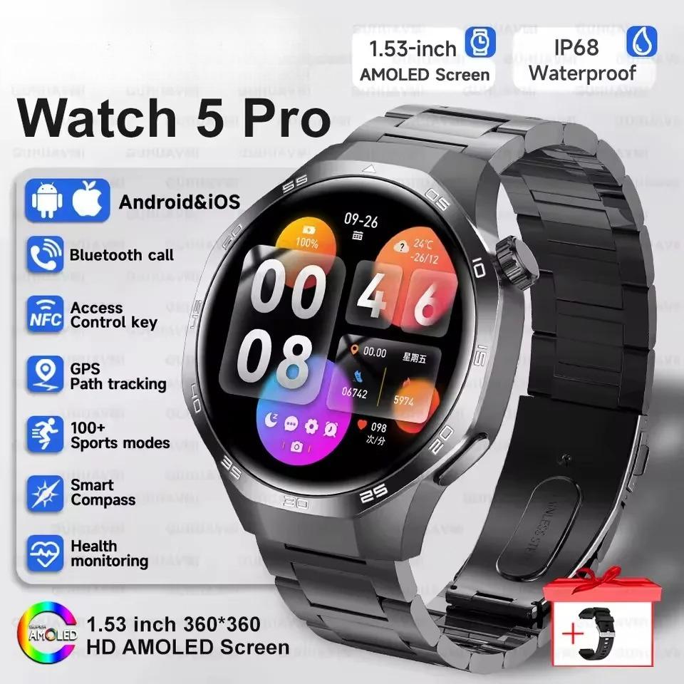 2026 New Bluetooth Call Smart Watch Men 1.53inches AMOLED HD Large Screen Heart Rate NFC IP68 Waterproof  Monitoring Sport Wireless Charging