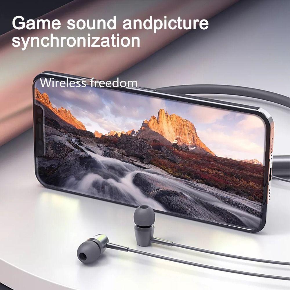 With Mic Wireless Bluetooth Headphones Neck Hanging Headset New Sport Running Earphones