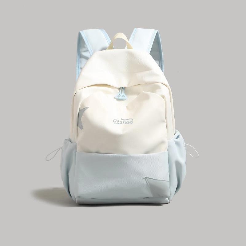 

Контрастный цвет 2025 новый женский студенческий школьный рюкзак большой вместимости легкий рюкзак для путешествий на короткие расстояния женский рюкзак синий