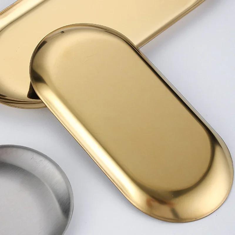 Stainless Steel Dining Plate Dessert Plates Nut Fruit Cake Tray Snack Kitchen Plate Western Steak Kitchen Plate Dish