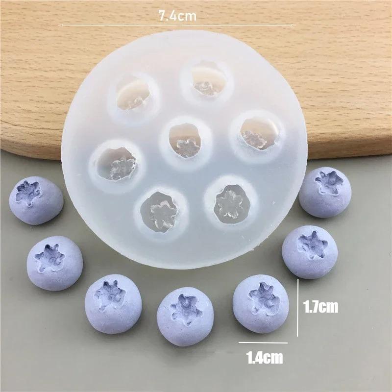 1Pc 3D Blueberry Mousse Cake Mold Blueberry Raspberry Fruit Shaped Dessert Mold Silicone Baking Mold for Chocolate Pudding Decor