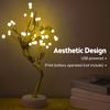 Künstlicher Baum mit Lichtern für Heimdekoration Innen 36 Lichter Goldene Blätter Baumlichter USB und Batterie