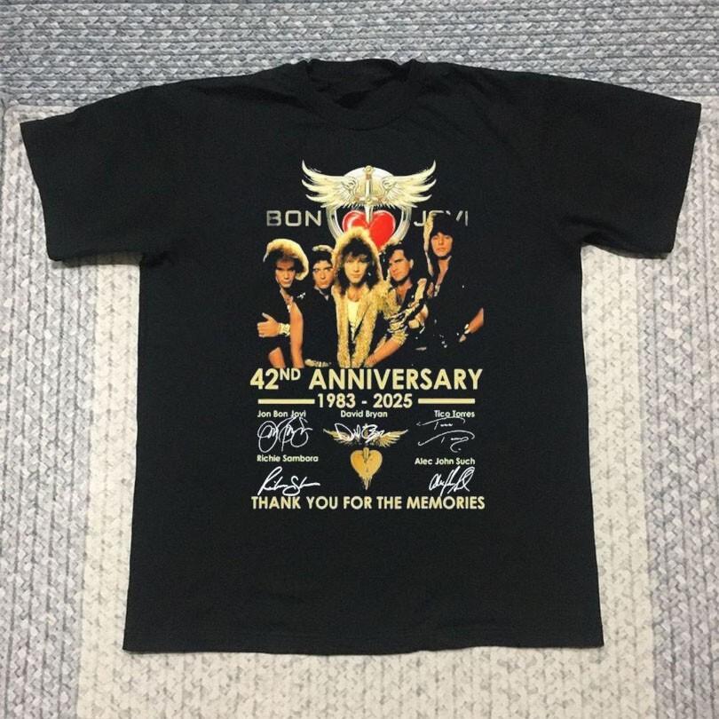 

New Bon Jovi 42nd Anniversary 1983-2025 Gift For Fans Unisex S-5XL Shirt SS202 Unisex T-Shirt M