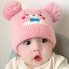 Baby hat cute cartoon bunny wool hat winter male and female baby warm ear hat knitted hat
