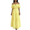 Fresh and Sweet Long Dress with One-shoulder Sleeves and Princess Skirt. A-line Beach Style Dress for Women.