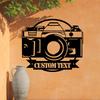 Arte de Pared de Metal Cámara Fotógrafo Letrero con Nombre Decoración Personalizada para el Hogar Regalo para Amantes de la Fotografía