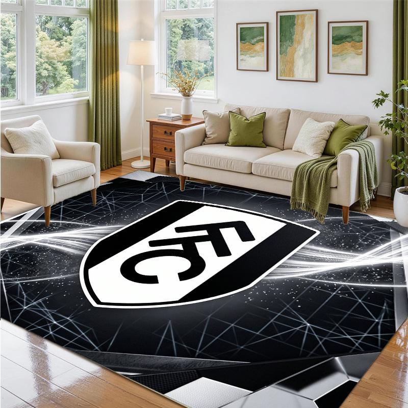 Fulham Voetbal Design Kristalfluweel Tapijt Zacht Decoratief Matje voor Slaapkamer Entree
