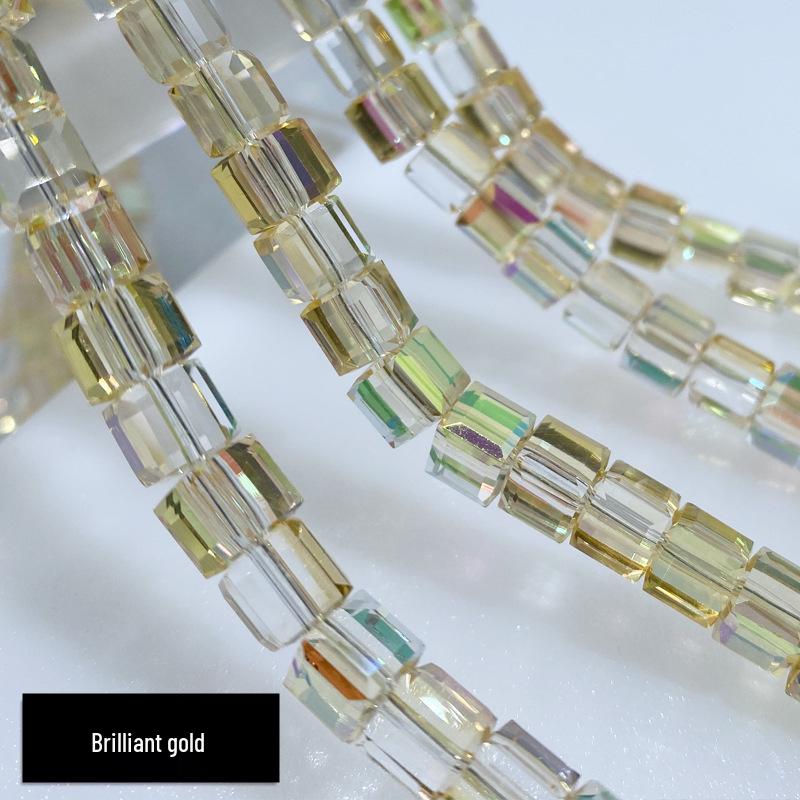 Multi-Faceted Crystal Glass Square Beads: 4/6/8mm Sugar Cubes for DIY Jewelry, Loose Beading with Holes