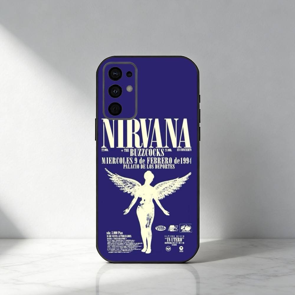 K-Kurt N-Nirvana C-Cobain Phone Case For Samsung S25,S24,S21,S22,S23,S30,Ultra,S20,Plus,Fe,Note,5G Black Cover